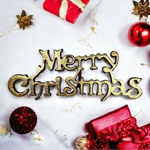 CHRISTMAS DECOR ELEGANTLY GOLDEN SURFACED TEXTURED IRON